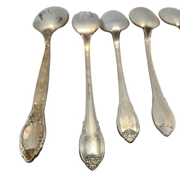 Vintage Rogers Bros 1847 Silver Plated Flatware 6-Piece Collection Floral Design - Picture 9 of 16